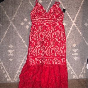 LULU’s red lace dress size large